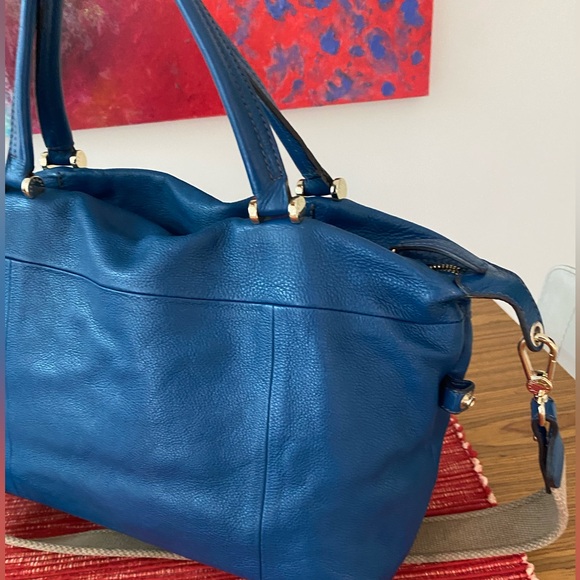 Furla teal leather satchel purse - Picture 2 of 12